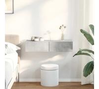 vidaXL Estante de pared con cajones madera contrachapada gris hormigón