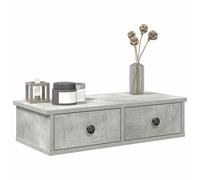 vidaXL Estante de pared con cajones, madera contrachapada gris hormigón