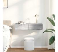 vidaXL Estante de pared con cajones madera contrachapada roble ahumado