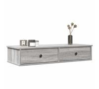 vidaXL Estante de pared con cajones madera contrachapada roble ahumado