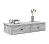 vidaXL Estante de pared con cajones madera contrachapada roble ahumado