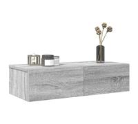 vidaXL Estante de pared con cajones madera contrachapada roble ahumado