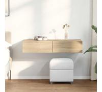 vidaXL Estante de pared con cajones, madera contrachapada, acabado Roble Sonoma