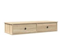 vidaXL Estante de Pared con cajones Madera contrachapada Roble Sonoma, Estante de Pared con gabinete, gabinete de Almacenamiento montado en la Pared, Unidad de Almacenamiento de Pared