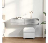 vidaXL Estante de pared con cajones madera contrachapada sonoma gris