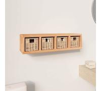 vidaXL Estante de Pared con cestas Madera Maciza Nogal 62x18x16 cm
