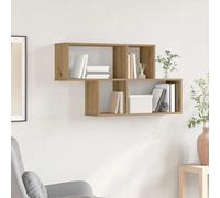 vidaXL Estante de pared con estante Marrón Madera de ingeniería