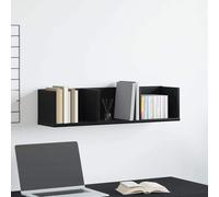 vidaXL Estante de Pared con Estante Roble Negro 75 x 18 x 18 cm, Estante Moderno, Montado en Pared, Almacenamiento Rectangular, Ahorra Espacio, Organizador Abierto