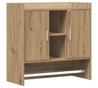 vidaXL Estante de pared con soporte, roble artesanal, 80 x 36 x 80 cm