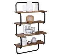 vidaXL Estante de Pared de 4 Niveles Roble Ahumado 80 x 24,5 x 104 cm