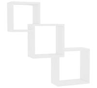 vidaXL Estante de pared de cubo – Madera contrachapada blanco 68x15x68 cm, robusto y duradero