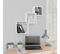 vidaXL Estante de pared de cubo de madera contrachapada 68x15x68 cm