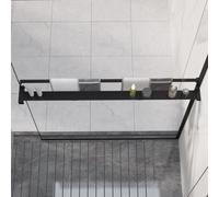 vidaXL Estante de pared de ducha aluminio negro 100 cm