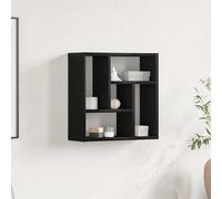 vidaXL Estante de pared de madera ingeniería roble negro 45x16x45 cm