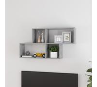 vidaXL Estante de pared madera contrachapada gris hormigón 100x18x53cm