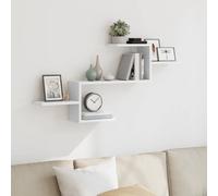 vidaXL Estante de pared madera de ingeniería blanco 104x15x49 cm