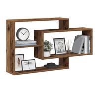 vidaXL Estante de Pared Flotante – Madera de ingeniería envejecida, 3 estantes, 104x20x58,5 cm