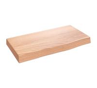 vidaXL Estante de Pared Madera de Roble tratada marrón Claro 40x20x4cm, Estante de almacenaje, Estante de Madera, Tablero de estantería