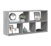 vidaXL Estante de pared madera ingeniería 100x25x50 cm en color Roble ahumado/Roble Sonoma/Negro y más | práctico organizador multiusos diseño compacto funcional