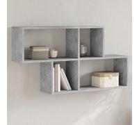 vidaXL Estante de pared madera ingeniería gris hormigón 100x20x53 cm