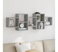 vidaXL Estante de pared madera ingeniería gris hormigón 129x18x42 cm