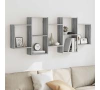 vidaXL Estante de pared madera ingeniería gris Sonoma 159x18x65 cm