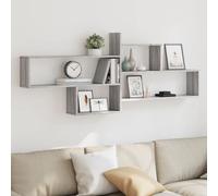 vidaXL Estante de pared madera ingeniería gris Sonoma 167,5x18x68 cm
