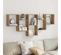 vidaXL Estante de pared madera ingeniería roble artesanal 159x18x66 cm