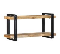 vidaXL Estante de pared madera maciza de mango en dimensiones 110x33x45 cm/90x33x45 cm/70x33x35 cm | práctico organizador multiusos diseño compacto funcional