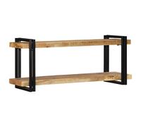 vidaXL Estante de pared madera maciza de mango en dimensiones 110x33x45 cm/90x33x45 cm/70x33x35 cm | práctico organizador multiusos diseño compacto funcional
