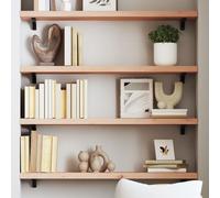 vidaXL Estante de pared madera maciza de roble sin tratar 100x20x4 cm