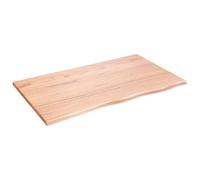 Vidaxl Estante de Pared Madera Maciza de Roble Sin Tratar 100x60x2 Cm Natural Light brown