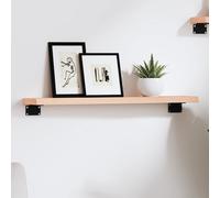 vidaXL Estante de pared madera maciza de roble sin tratar 60x10x2 cm
