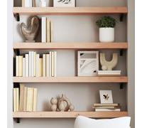 vidaXL Estante de pared madera maciza de roble sin tratar 80x20x6 cm