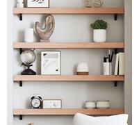 vidaXL Estante de pared madera roble tratada marrón claro 100x10x6 cm
