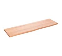 vidaXL Estante de pared, color marrón claro, 100x30x2 cm, madera maciza de roble, tratado