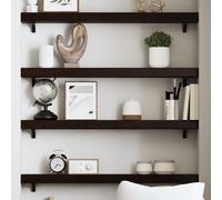 vidaXL Estante de pared madera roble tratada marrón oscuro 80x10x6 cm