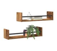 vidaXL Estante de Pared Montada en la Pared 2 uds. Madera Vieja | Un look rústico que le da carácter a cualquier habitación, Hecho de madera recuperada dura,