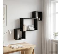 vidaXL Estante de pared Montada en la pared Roble Negro