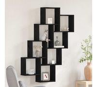 vidaXL Estante de pared Montada en la pared Roble Negro