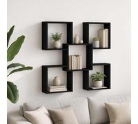 vidaXL Estante de pared Negro 99,5 x 17 x 91 cm Madera de ingeniería