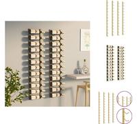 vidaXL Estante de pared para 12 botellas, 2 unidades, hierro dorado - Estanterías para vino