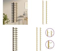 vidaXL Estante de pared para 12 botellas de vino, color dorado, de hierro – Estante para vino – Estanterías para vino – Soporte para vino – Porta botellas