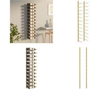 vidaXL Estante de pared para 24 botellas, color dorado, de hierro - Estante para vino - Estanterías para vino - Soporte para vino - Porta botellas