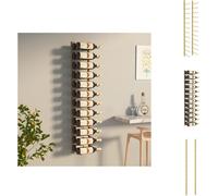 vidaXL Estante de pared para 24 botellas, color dorado, hierro - Estanterías para vino
