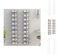 vidaXL Estante de pared para 9 botellas de vino, 2 unidades, blanco, hierro - Estanterías para vino
