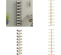 vidaXL Estante de pared para 9 botellas de vino, color dorado, de hierro. Estante para vino, estanterías para vino, estante de pared para vino, estante de pared para botellas