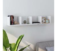 vidaXL Estantería de pared para CD y libros Balda colgante Contrachapada Blanco 100x18x18 cm