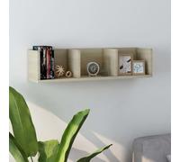 vidaXL Estante de pared para CD contrachapada color roble 75x18x18cm