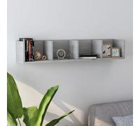 vidaXL Estante de pared para CD contrachapada hormigón 100x18x18 cm